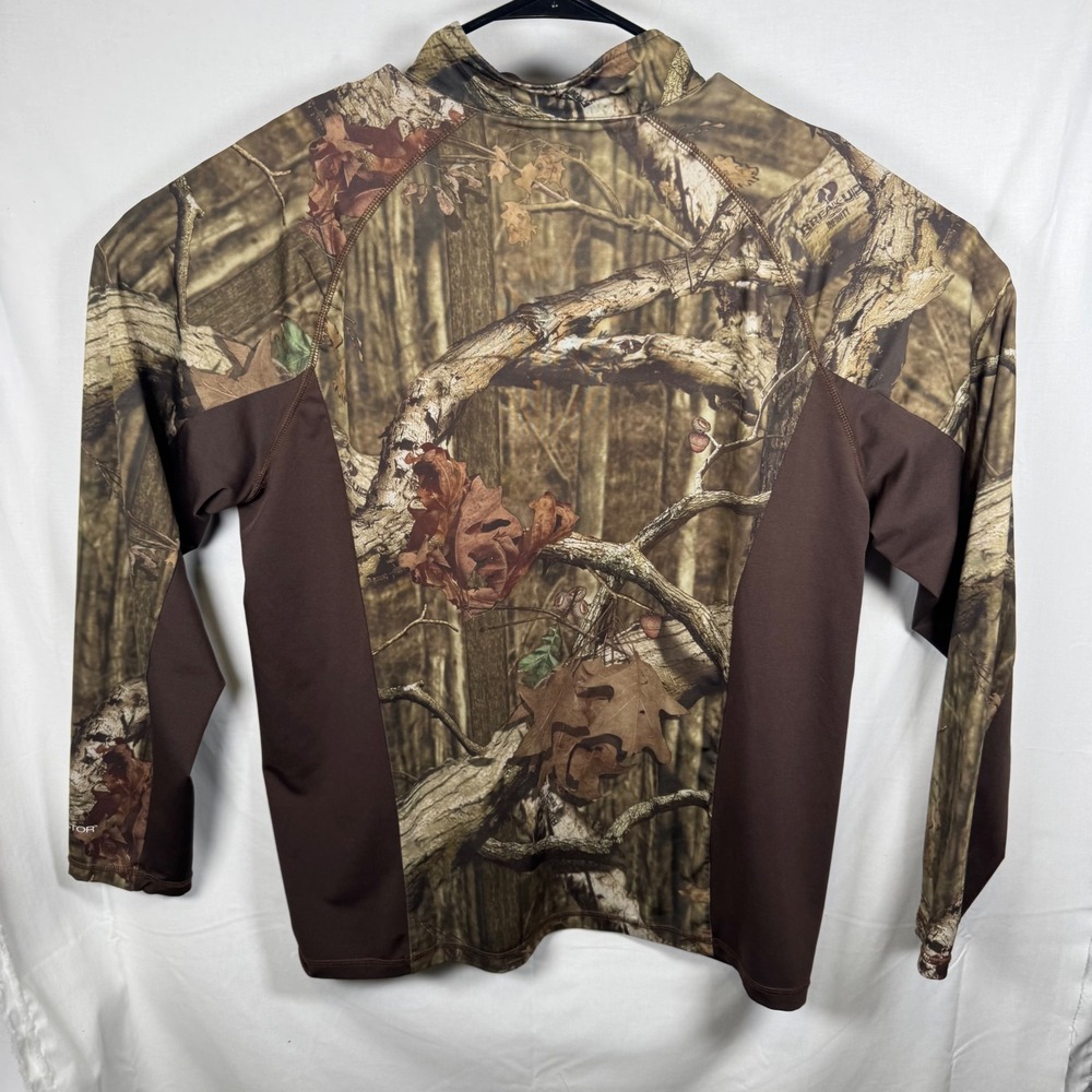 Mossy Oak Performance Top Mens Large Brown Camo Break-Up Infinity 1/4 Zip - Picture 3 of 9